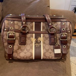 Coach Signature stripe Carryall